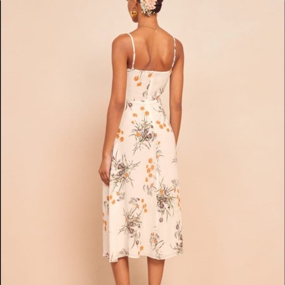 Reformation Gala Dress - Elegant White Floral Dress- Size 2 - Princess Print - Picture 5 of 8